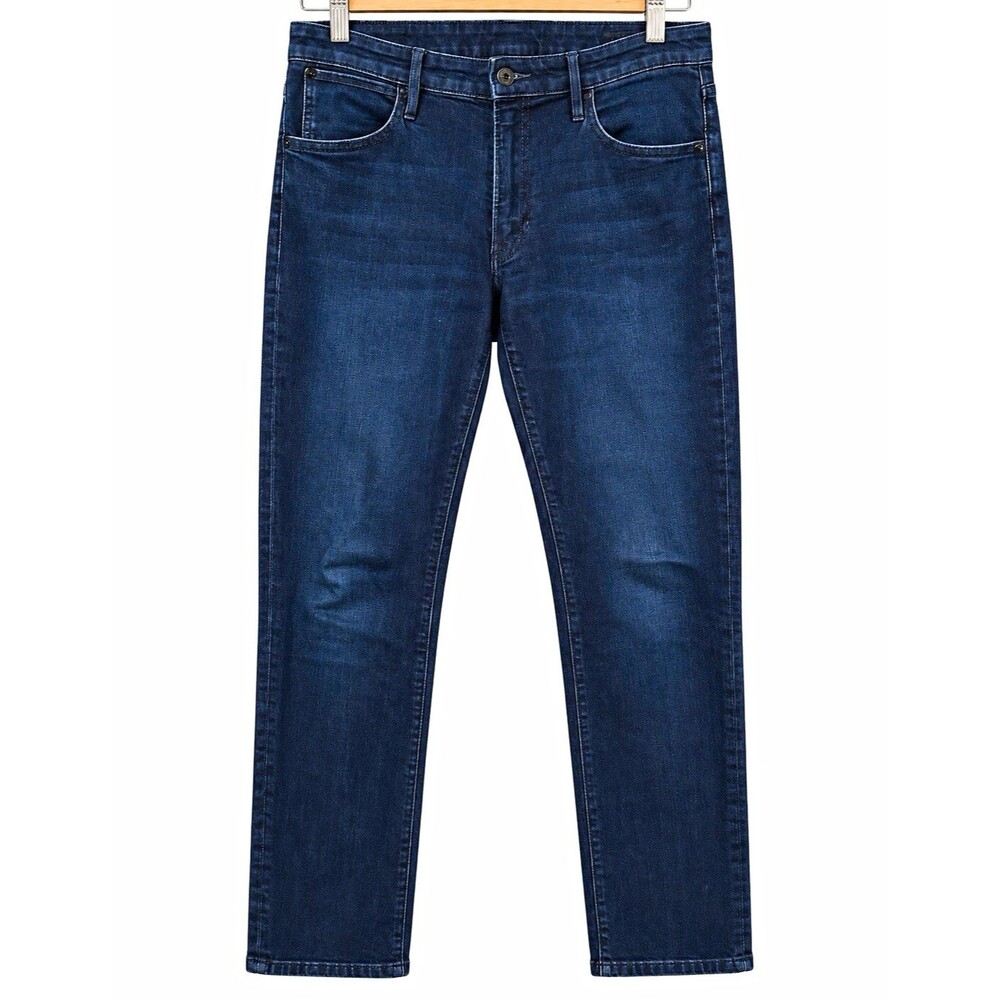 Bonobos Men’s Blue Dark Wash Slim Fit Straight Denim Jeans Stretch Zip Fly